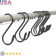 10 Pack Heavy Duty Vinyl Coated S Hooks Kitchen Closet Bathroom Utility New