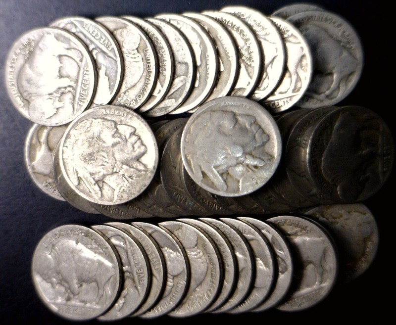 2 ROLLS of Buffalo Nickel Coins = 80 Coin LOT 2 Roll No Date Collection   NR