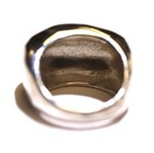 925 Sterling Silver White Hammered Hollow Dome Ring 7.7g Size 7 — photo 6