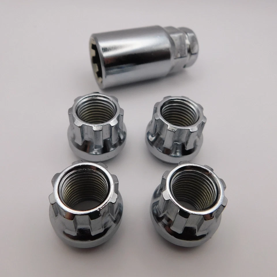 Tuercas de rueda de bloqueo M12x1.25 abiertas Bimecc (cromo) para Infiniti J30, I35, I30, G37 Foto 3 de 4