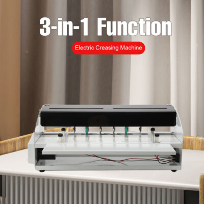 220V Electric Book Cover Creasing Machine Card Folding Color Pages Dashed