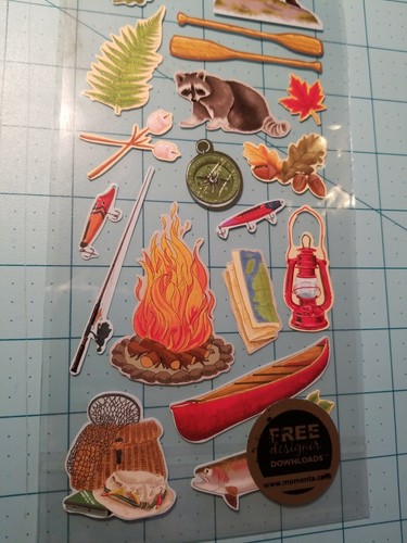 Scrapbooking Set Of 4 Stickers: Fishing, Animals & Outdoor Themes - Brand New - Picture 3 of 12