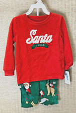 Carter's SANTA SQUAD Fleece Christmas PJ Set- Toddler's Size 2T NEW 24