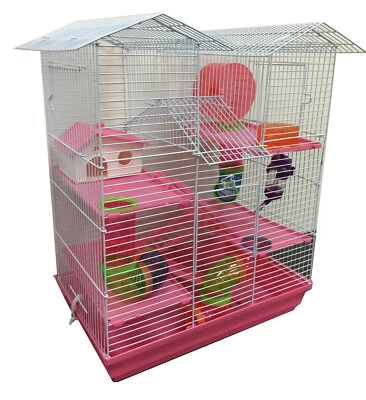 MCAGE Large Happy Fun Land Hamster Habitat Home House Cage Rodent Gerbil Mouse Mice