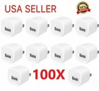 100x 1A USB Power Adapter AC Home Wall Charger US Plug FOR iPhone 5 6 7 8 X WHT