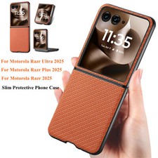 For Motorola Razr Ultra 2025/Razr 2025 Slim Carbon Fiber Texture Magnetic Case