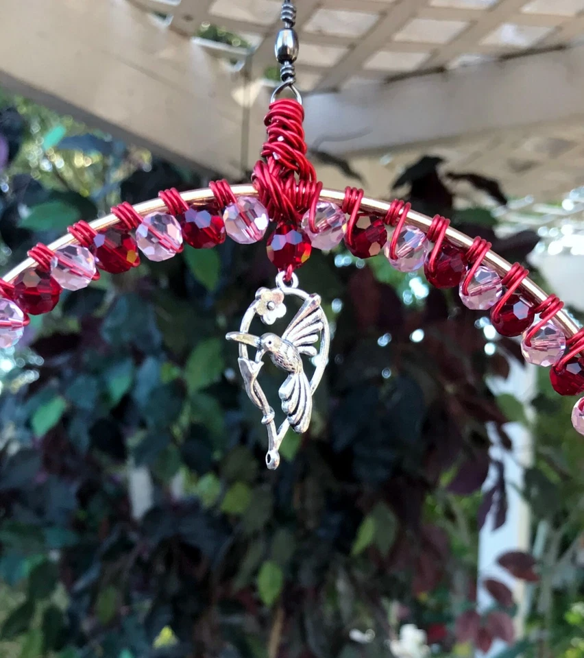 Columpio para colibrí, columpio para pájaros, rojo, perca para colibrí, accesorio alimentador de néctar  Foto 2 de 3