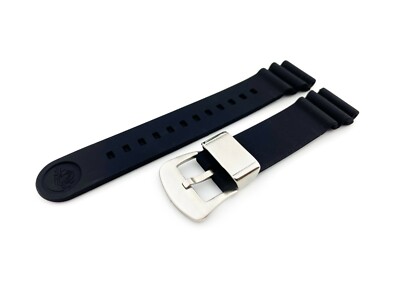 BLACK Rubber Strap Band with Pin Buckle fit SEIKO Prospex Turtle Watch 22mm 