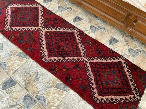 Vintage Kurdish Wool Runner, 1970s Handwoven TribalTurkish Red Rug 1'9'' x 5'6'' - 第 6/11 張圖片