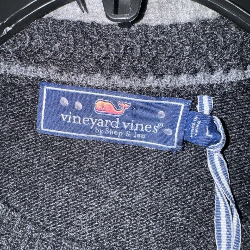 Vineyard Vines Men Fair Isle Sweater Charcoal Gray Heather Merino Blend Sz L NEW - Image 2 of 4