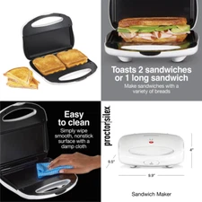 Grilled Cheese Sandwich Maker Breakfast Panini Toaster Nonstick 