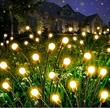 2/4/8Pack Solar Lights Outdoor Waterproof, Firefly Garden Lights Solar RGB