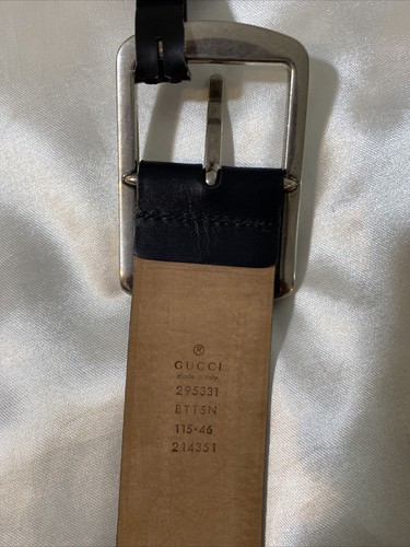 Gucci Sylvie will accent Silvertone laser buckle belt size 46 - Picture 3 of 6