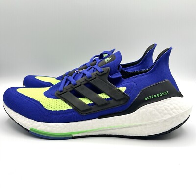 Adidas Men s UltraBoost 21 Running Size 12 Sonic Ink/Screaming Green |S23873|