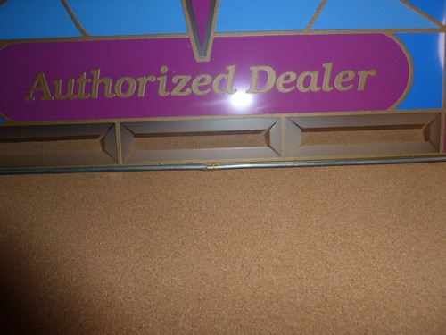 VTG Alvarez Acoustic Guitar Dealer Music Store 18"in Glass Sign Faux Leaded - Picture 6 of 10