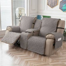 100 waterproof recliner cover double with center console, strap design