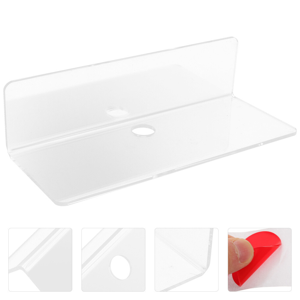 Clear L-Shaped Acrylic Wall Shelf – Multi-Functional Space-Saving Design