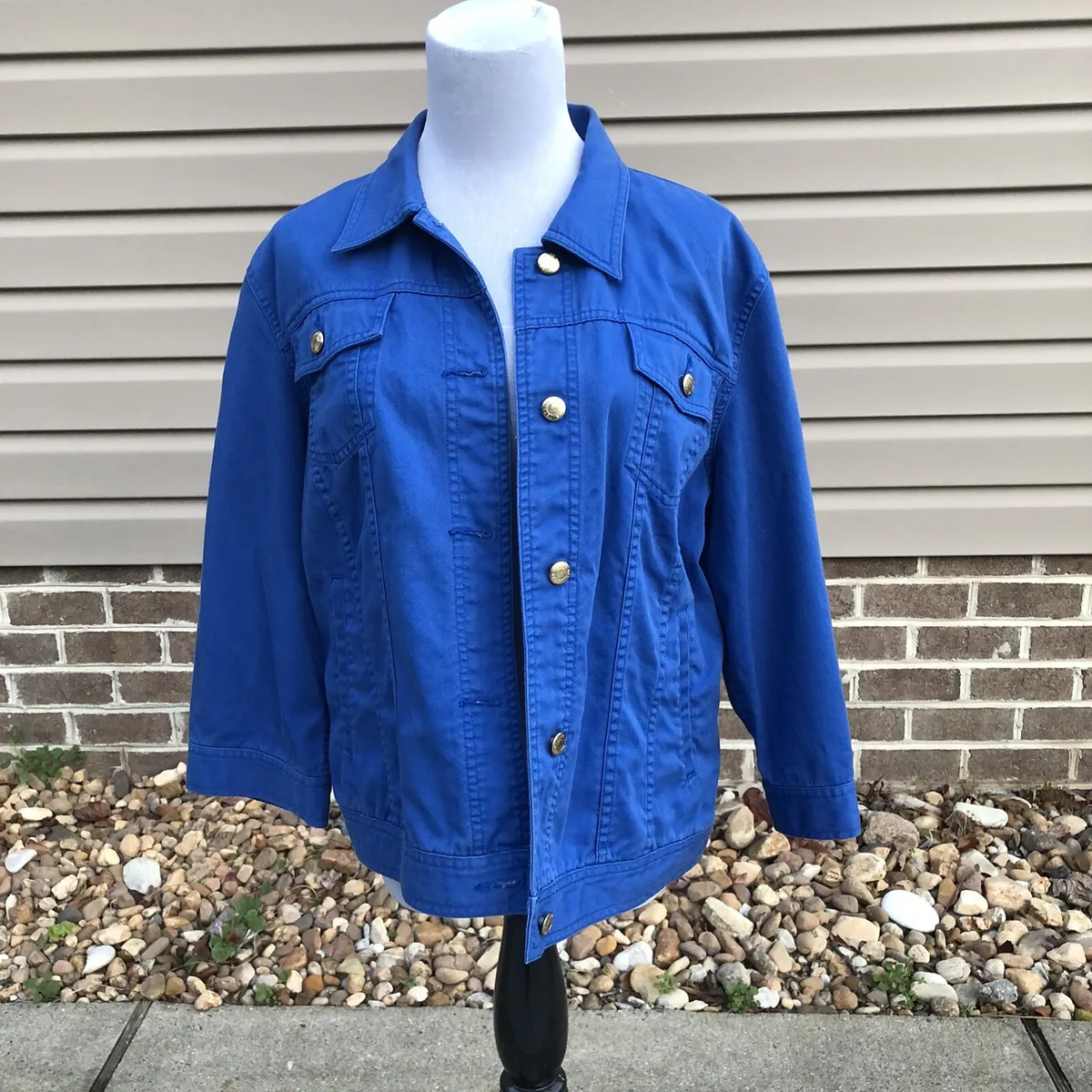 Womens Wholesale Cobalt Blue Oversized Western Style Denim Jacket