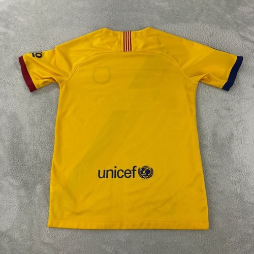 Nike FC Barcelona Yellow Soccer Jersey Youth Size L - Picture 2 of 14