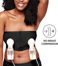 Medela Women's Hands-Free Pumping Bustier, Black, Medium