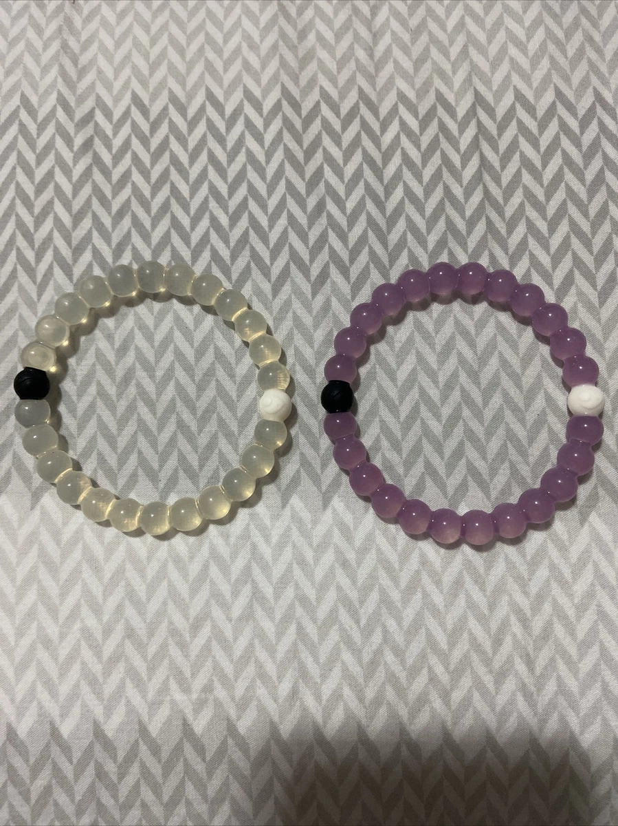 lokai bracelet 2 pack small purple and clear Alzheimers eBay