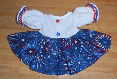 FIREWORKS DRESS STARS STRIPES 4TH JULY PATRIOTIC for 16'' CPK Cabbage Patch Kids