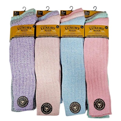 DAMEN Frauen LANGE DICKE WOLLMISCHUNG WINTER WARM WANDERN WANDERN SKISCHUH SOCKEN