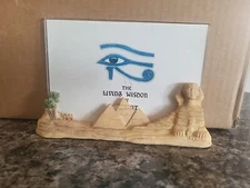 Egyptian desk pyramids, sphinx palm tree picture frame 4" x 6 " very pretty