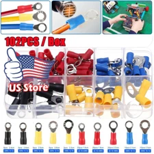 102PCS Insulated Electrical Wire Splice Terminal Spade/Crimp/Ring Connector Kit