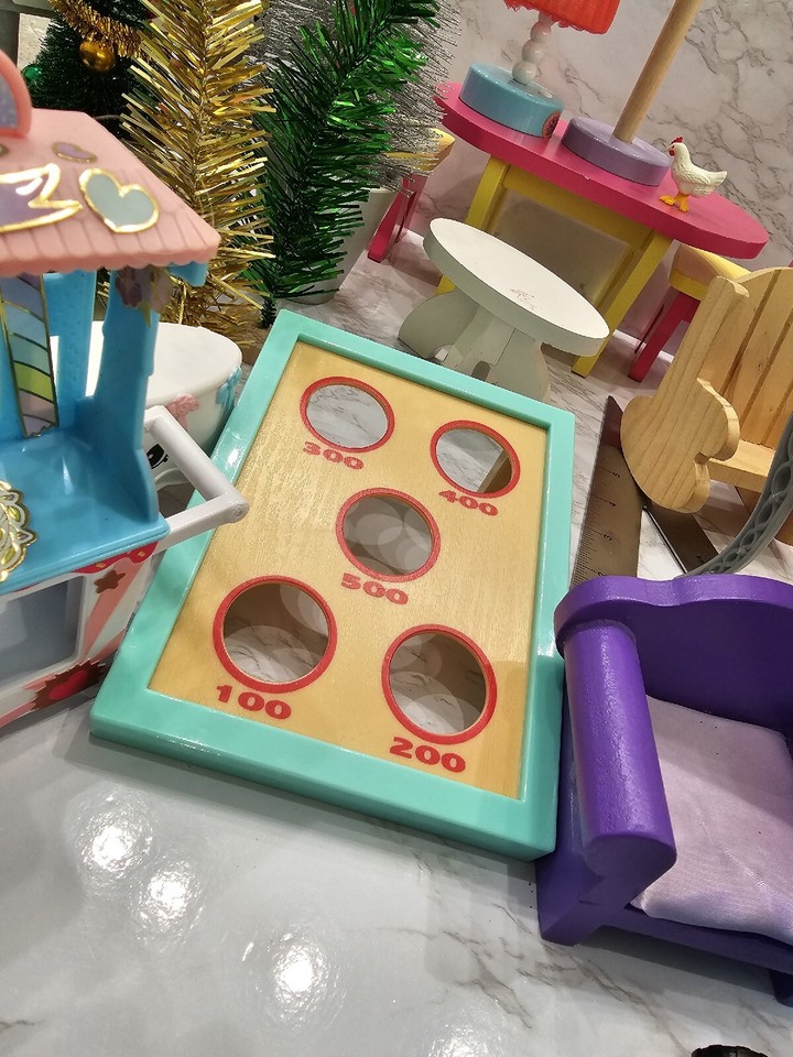 Larger Doll House Furniture Lot + Others. Tree Bed Light chair