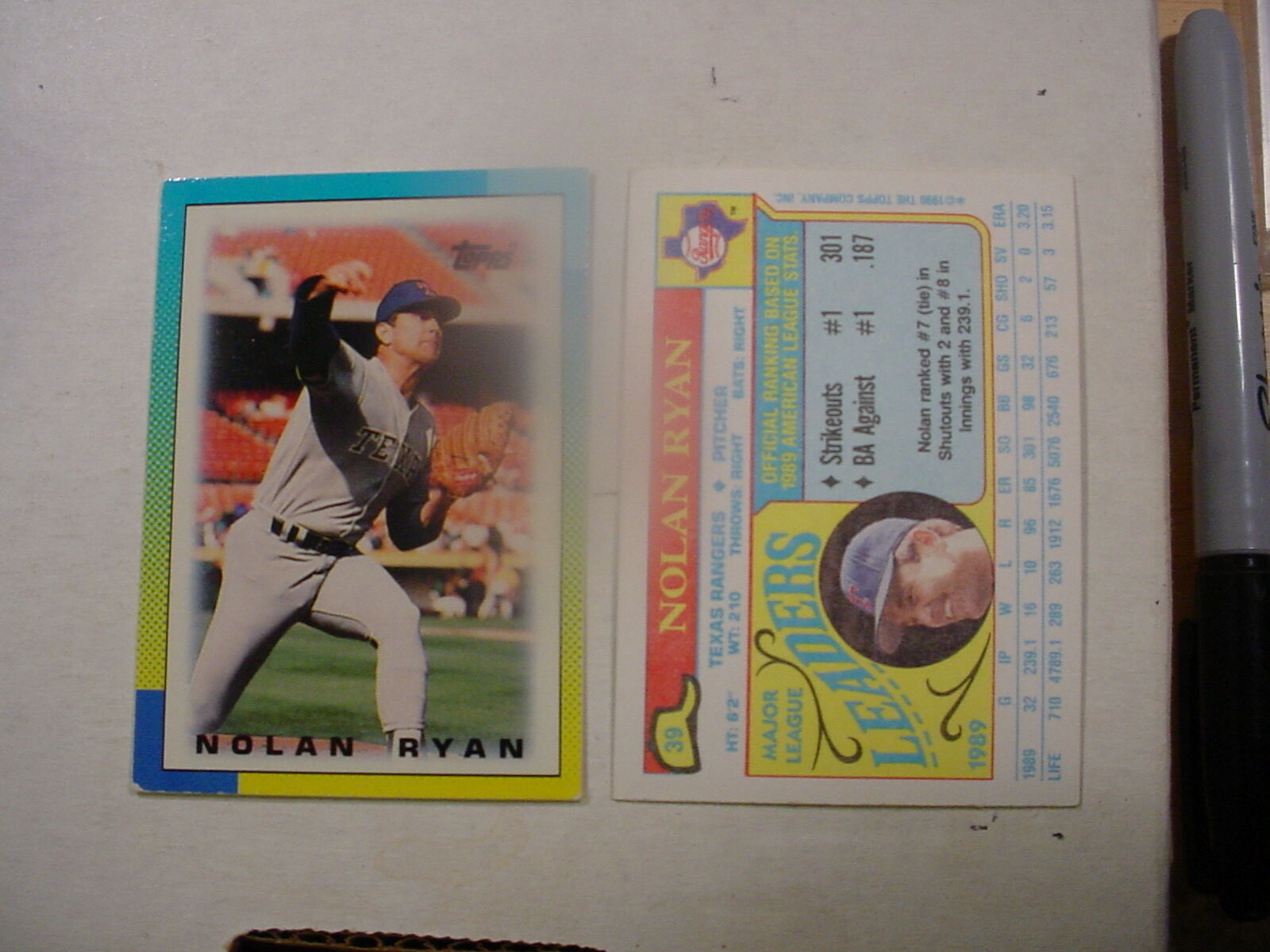 1990 #  39 Nolan Ryan Topps Mini Rangers