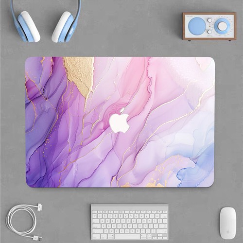 Elegant Pink Purple Marble Case For Macbook M4 Pro 14 16 M3 Air 13 15 11 12 inch - Picture 9 of 20