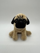 RUSS Sweet Baby Puppy Dog Pug Plush Stuffed Animal Soft Fuzzy 6" Sitting Big Eye