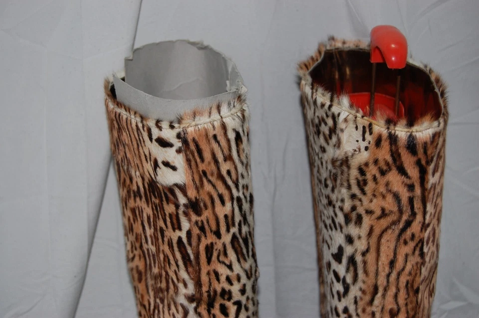 36/US6 ❤️ITALIA Fabio Sorbi Piel de Leopardo Cuero Sobre la Rodilla Tacones Planos Botas Foto 4 de 4