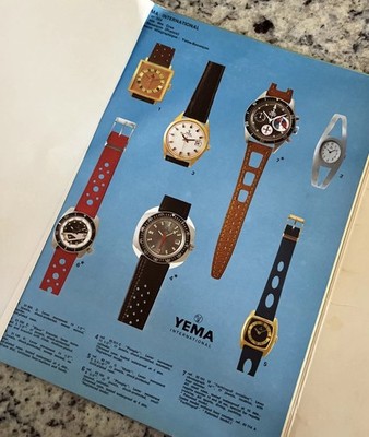 1972 French Watch Catalog Full Page Ads YEMA FME Herbelin JAZ Diane LIP MOD