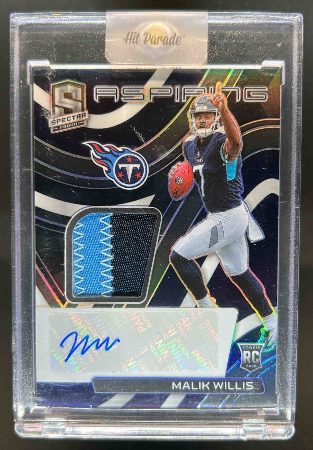 2022 Panini Spectra Malik Willis Aspiring Patch Auto RC Rookie #/99 Titans