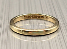 Antique Vintage 9ct Gold Wedding Band Ring, Size L Hallmark Birmingham 1943