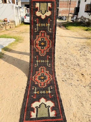 Vintage Kilim Rug aztec kilim Runner Wool Jute Rug Southwestern Stair kilim rug