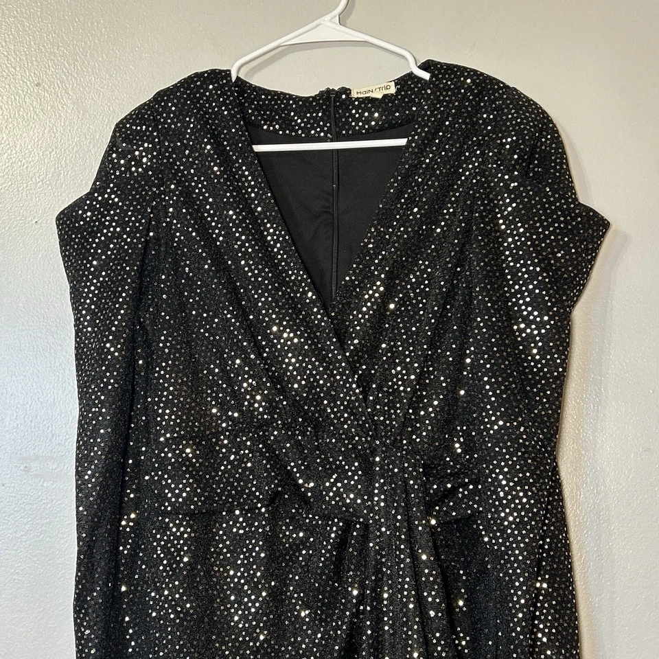 Sexy Vestido de Fiesta de Lentejuelas Inspirado en los Años 80 Midi Noche Body Con Club Baile de graduación Miami Gótico Foto 3 de 4