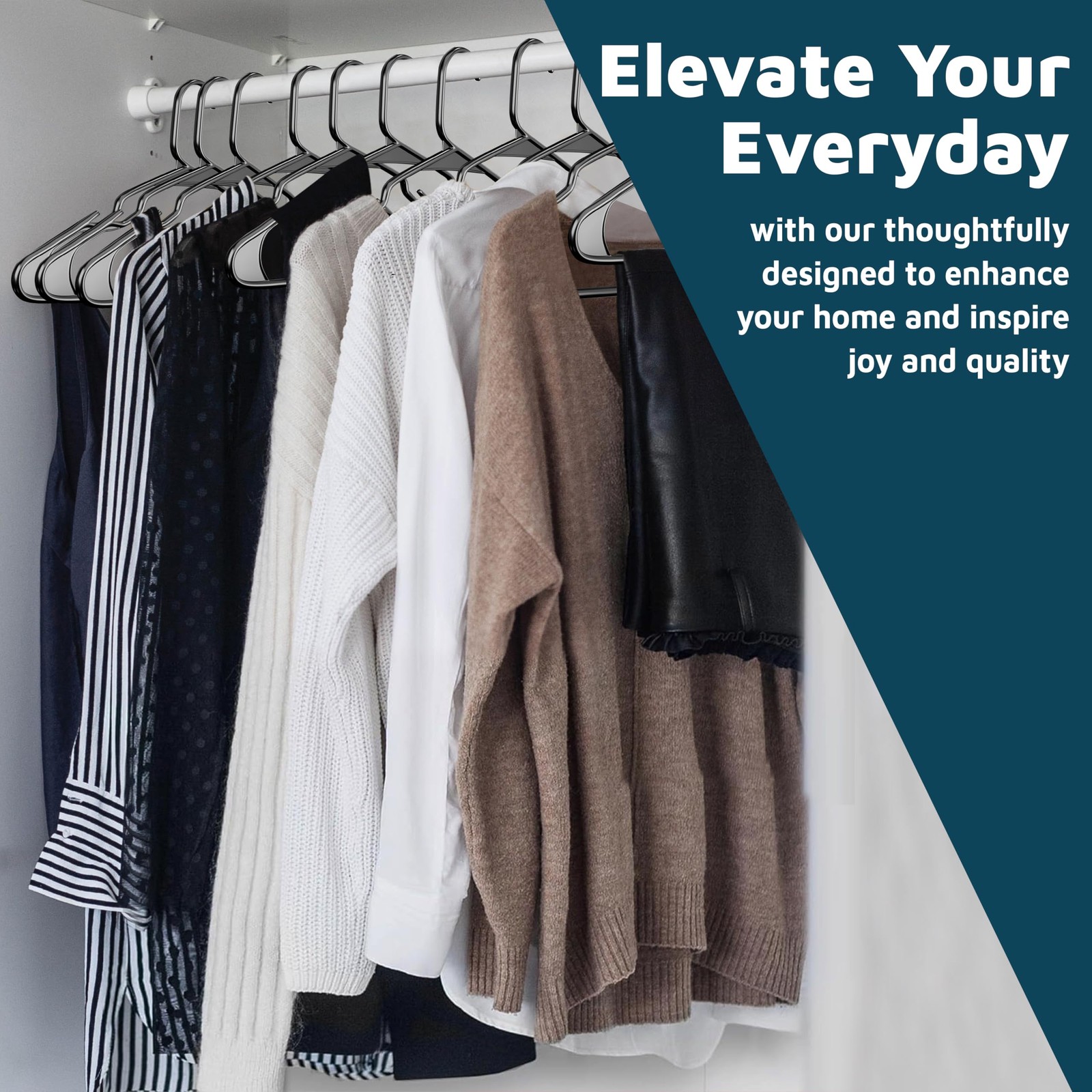 Plastic Clothes Hanger Set - 30 Pieces Versatile, Lightweight, Space-Saving, ...