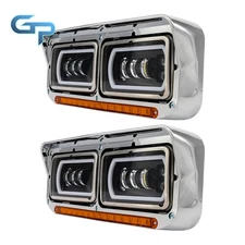 LED DRL Projector Headlights Lamp For Kenworth W900 1981-2019 For Western Star