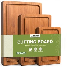 3-Piece Set Deep-Carbonized Bamboo Cutting Board for 3-piece, Carbonized