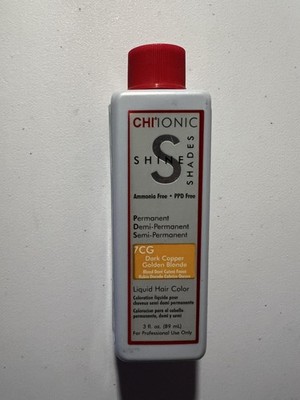 CHI Ionic Shine Shades 7CG Dark Copper Golden Blonde Liquid Hair Color 3 fl oz