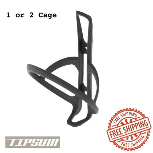 Tipsum Lightweight Full Carbon Bike Water Bottle Cage Matt Black - 1 or 2 Cages - Picture 1 of 7