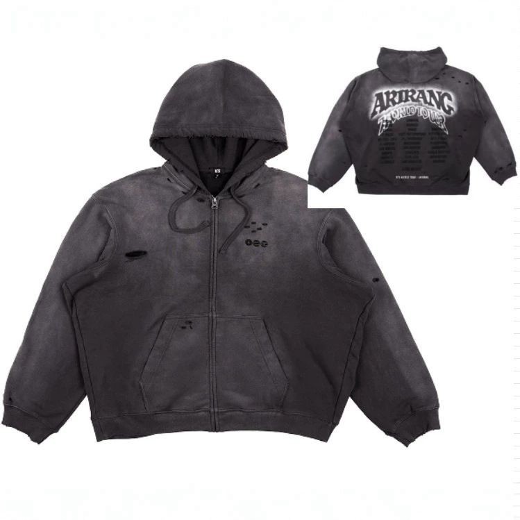 BTS WORLD TOUR ARIRANG Zip-up Hoodie Ｌ BTS Arirang World Tour Hoodie Zip-up Official S M L XL Sealed