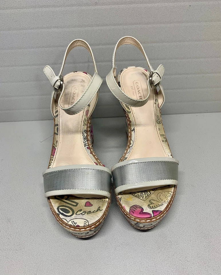 Sandalias Coach Poppy Maegan de cuña con tiras talla 7,5B ~ ¡Lindas! Foto 2 de 4