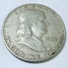 1954-S Franklin Half Dollar 90% Silver Circulated Coin #7295