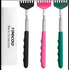 3 Pack Extendable Back Scratcher, Stainless Steel Portable Telescoping Back....