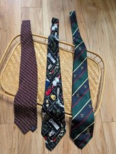 VTG Men's Silk Tie Bundle (3) Nicole Miller Pasta, Cricket, Christopher Reeve