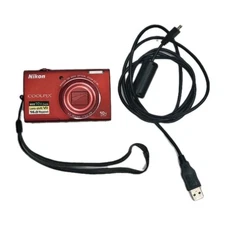 Nikon COOLPIX S6200 16.0MP 10x Optical Zoom Digital Camera Tested Red w/SD